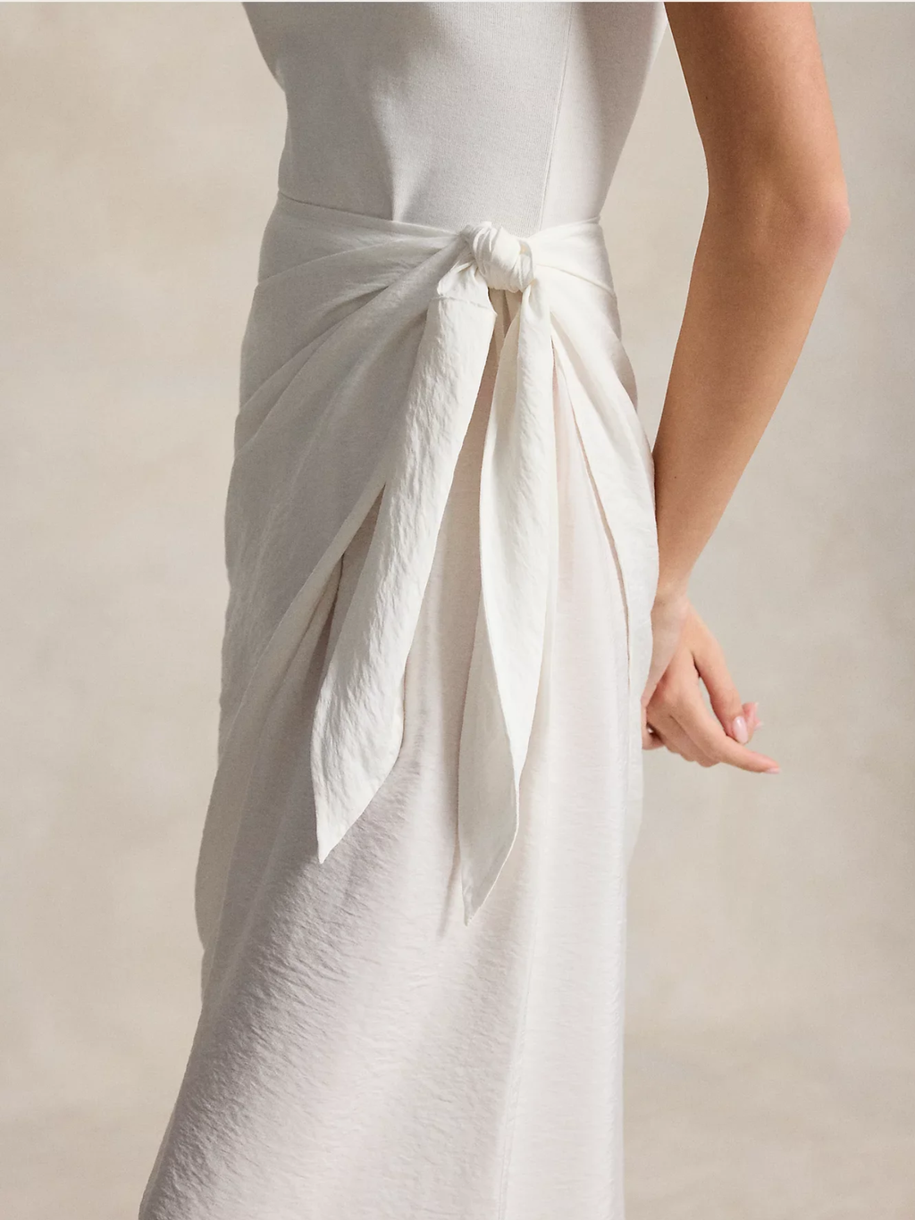 RALPH LAUREN WOMEN Faux-Wrap Tee Dress White