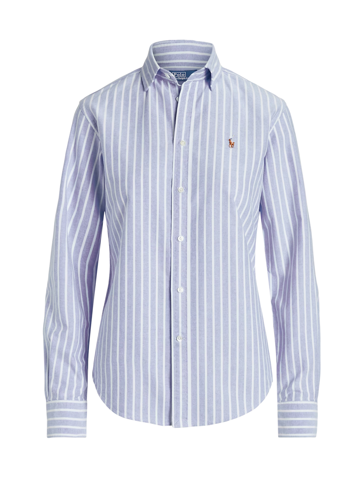 RALPH LAUREN WOMEN Slim Fit Striped Oxford Shirt Harbour Island Blue