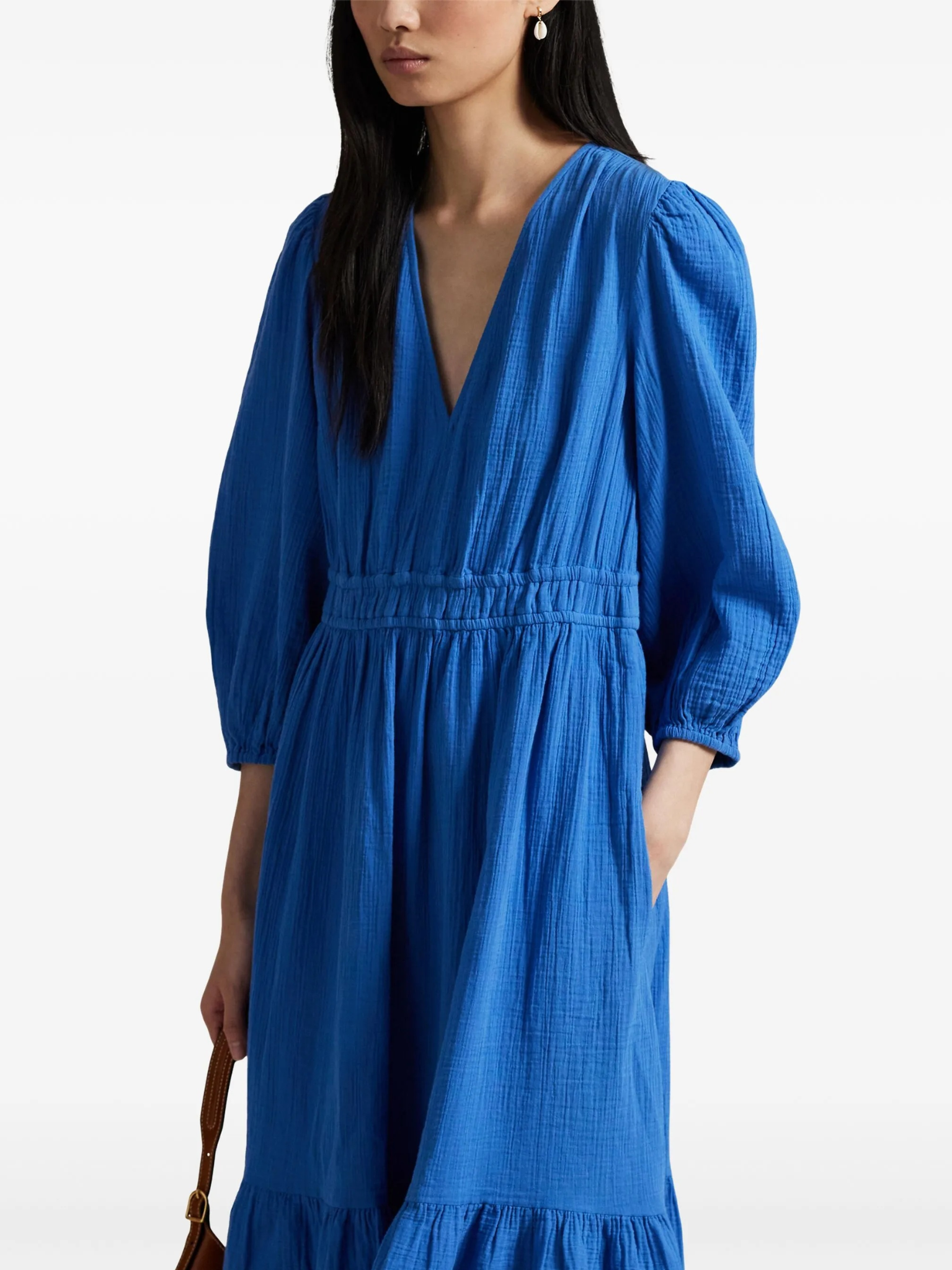 RALPH LAUREN WOMEN Cotton Long-sleeve Dress Retreat Blue