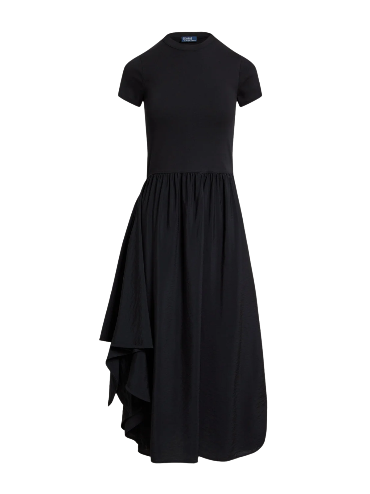 RALPH LAUREN WOMEN Faux-wrap Tee Dress Polo Black