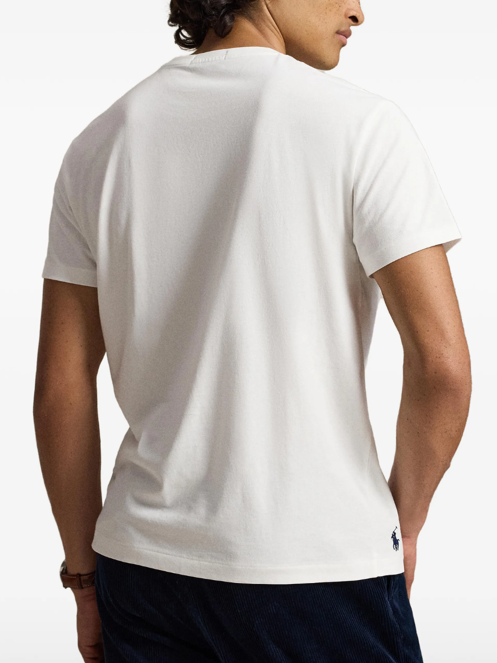 RALPH LAUREN Classic Fit Logo Knit Jersey T-Shirt White