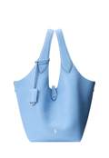 RALPH LAUREN WOMEN Polo Play Leather Tote Baby Blue