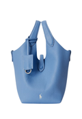 RALPH LAUREN WOMEN Polo Play Leather Small Tote & Crossbody Baby Blue