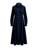RALPH LAUREN WOMEN Corduroy A-line Shirtdress Navy