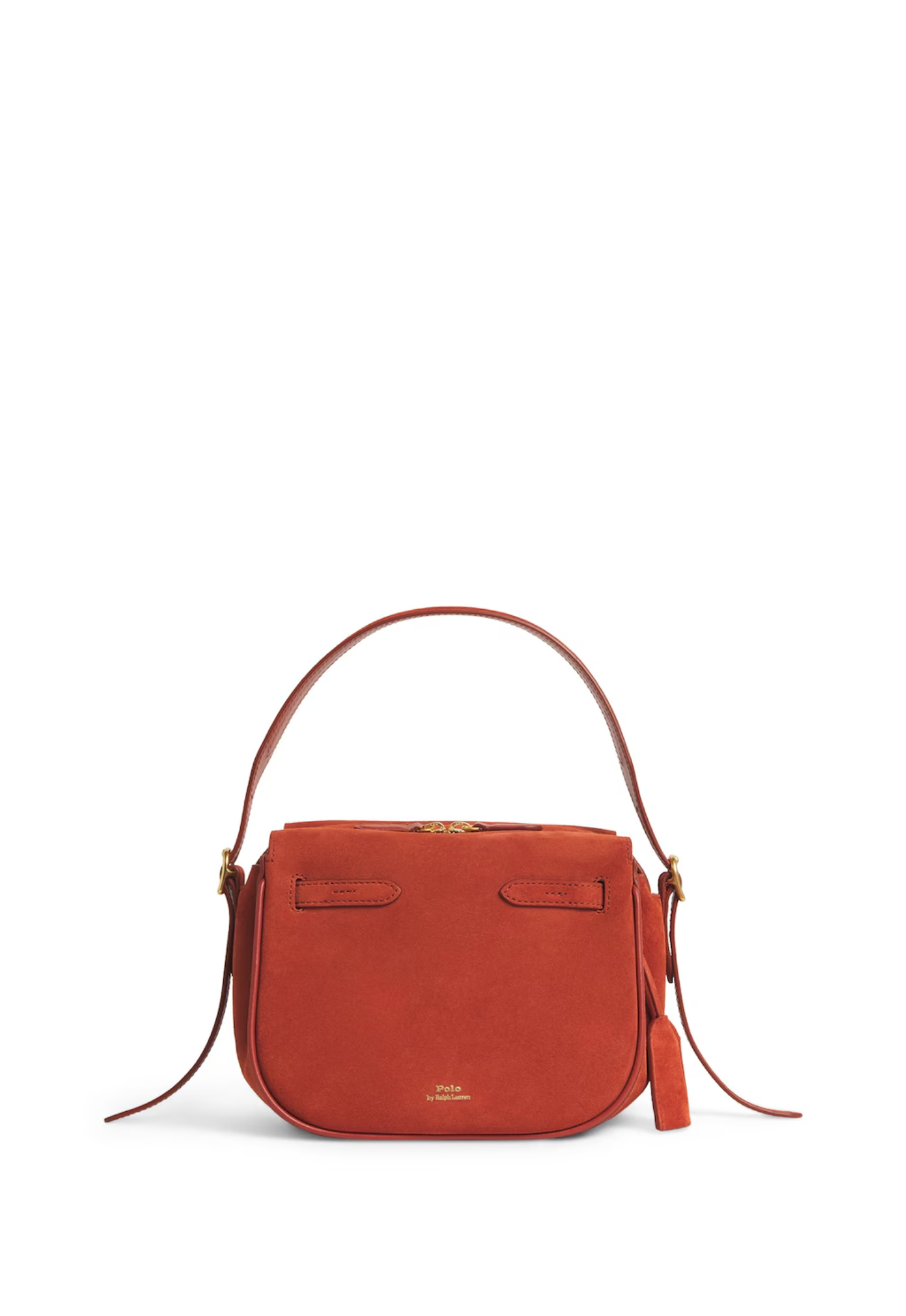 RALPH LAUREN WOMEN Polo ID Suede Mini Satchel Auburn