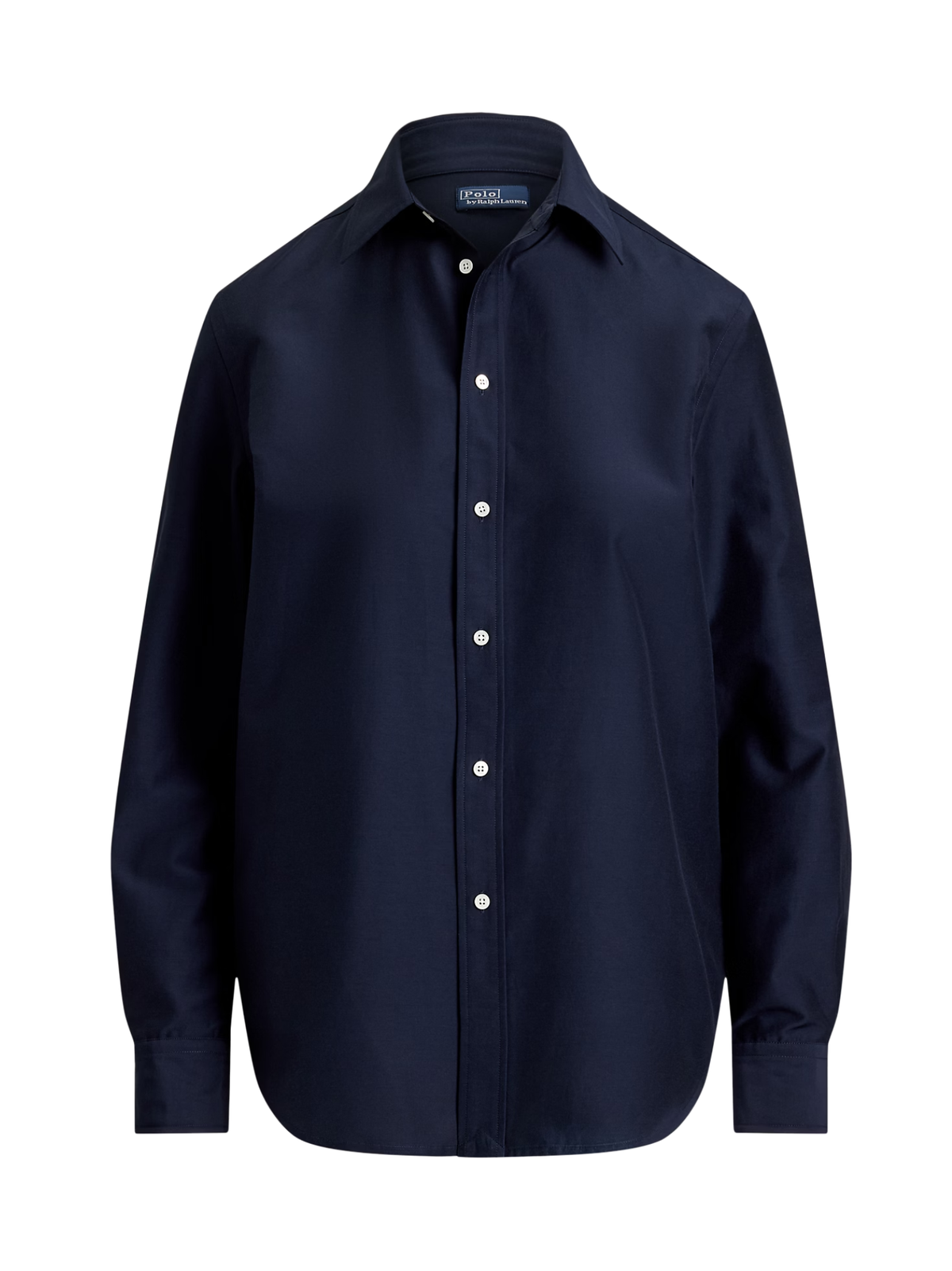 RALPH LAUREN WOMEN Relaxed Fit Cotton-Silk Shirt Hunter Navy