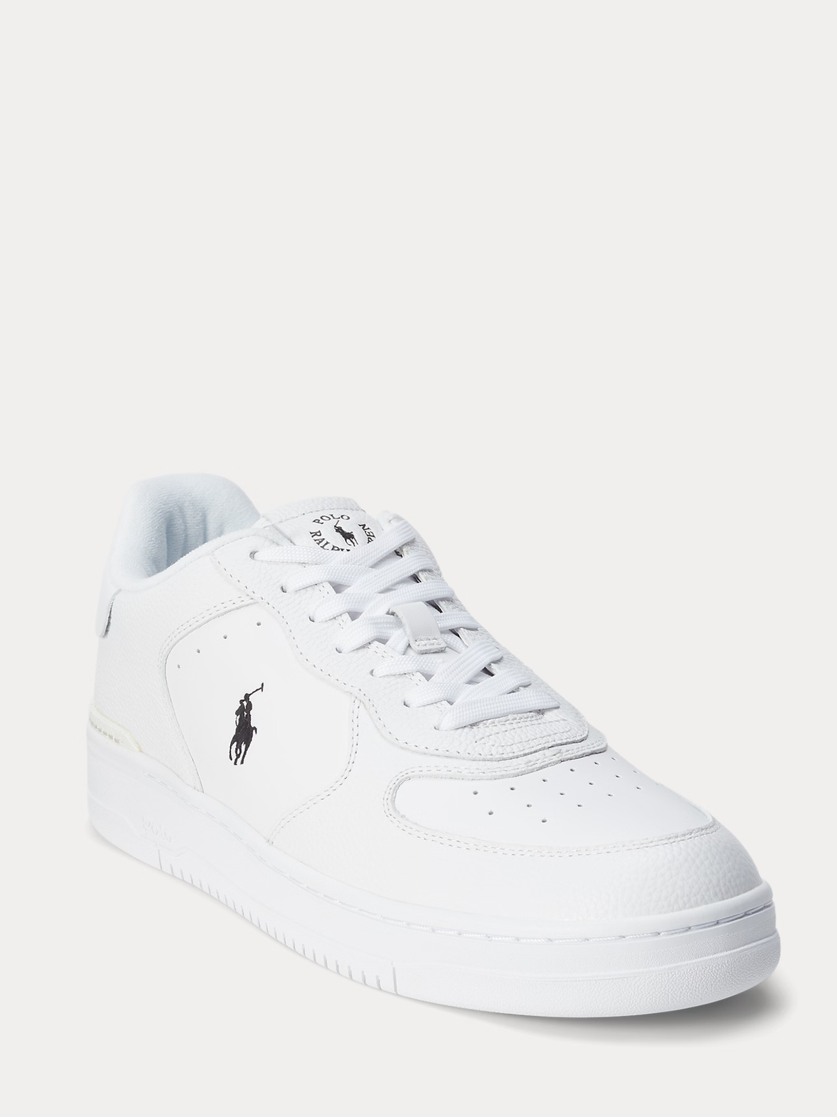 RALPH LAUREN Masters Court Leather Sneakers White/White/Black
