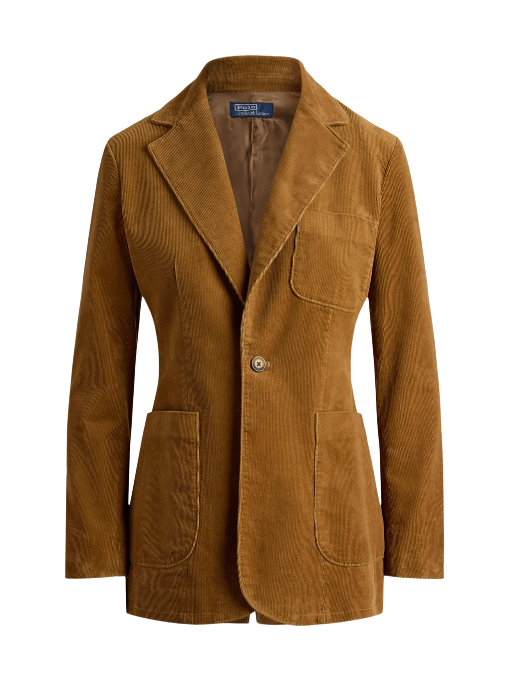 RALPH LAUREN WOMEN Single-breasted Corduroy Blazer Tan
