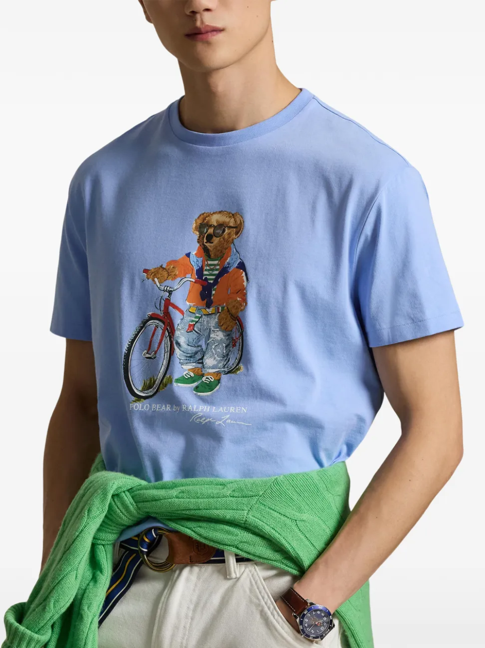 RALPH LAUREN Custom Slim Fit Polo Bear T-Shirt Austin Blue