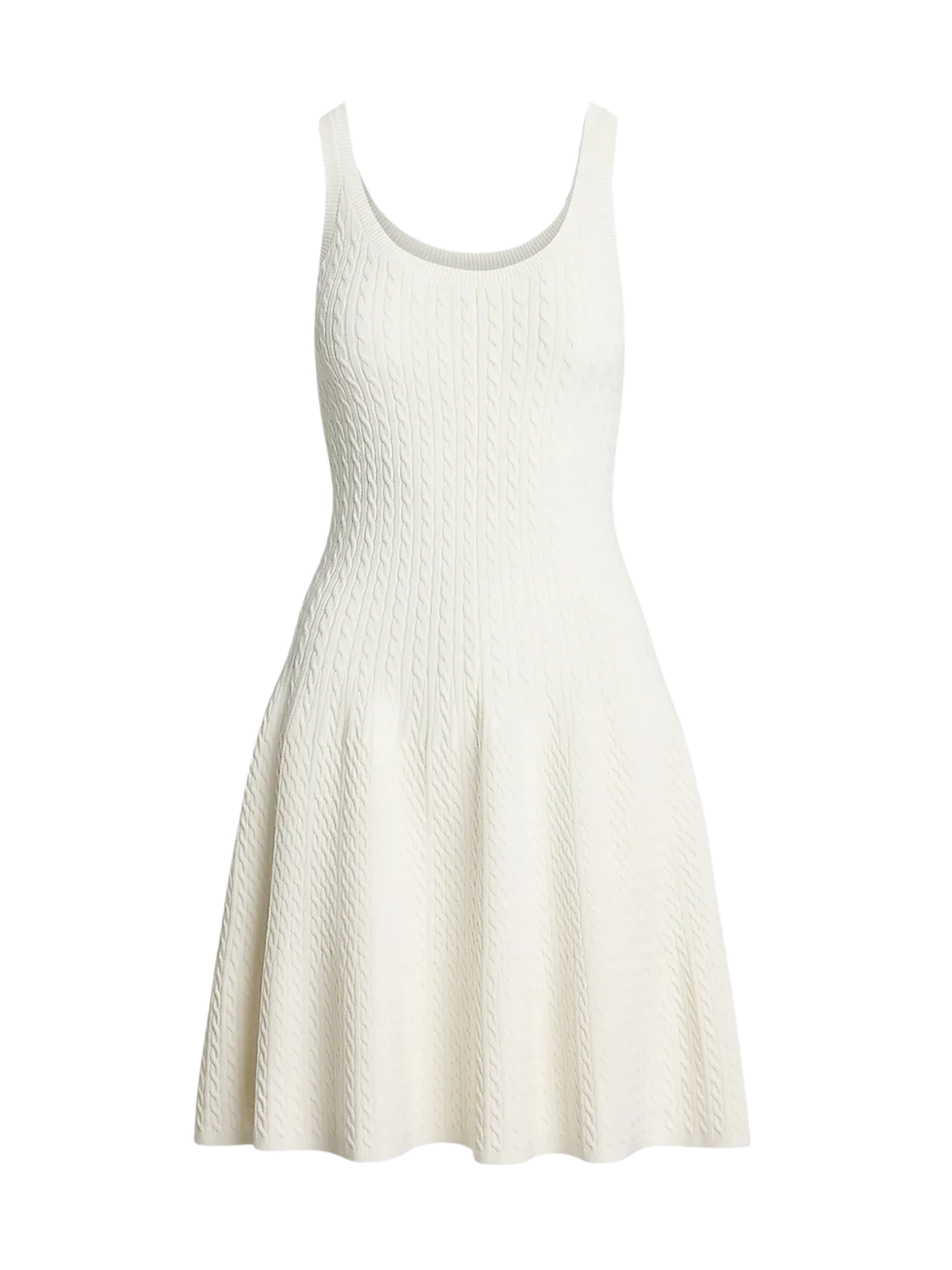 RALPH LAUREN WOMEN Cable-knit Sleeveless Sweater Dress Cream