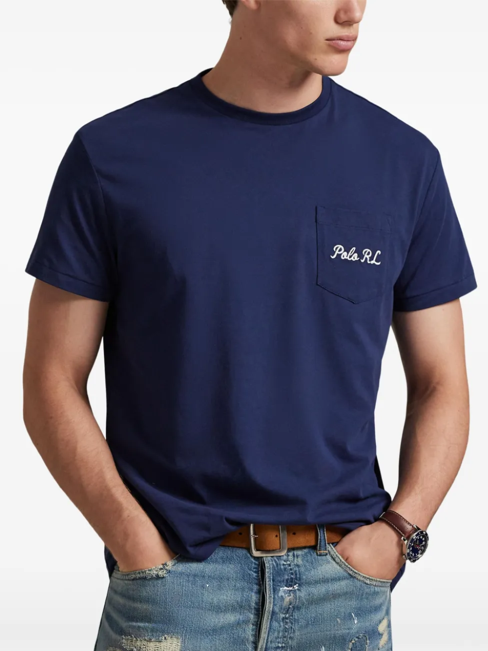 RALPH LAUREN Custom Slim Fit Polo Bear T-Shirt Newport Navy