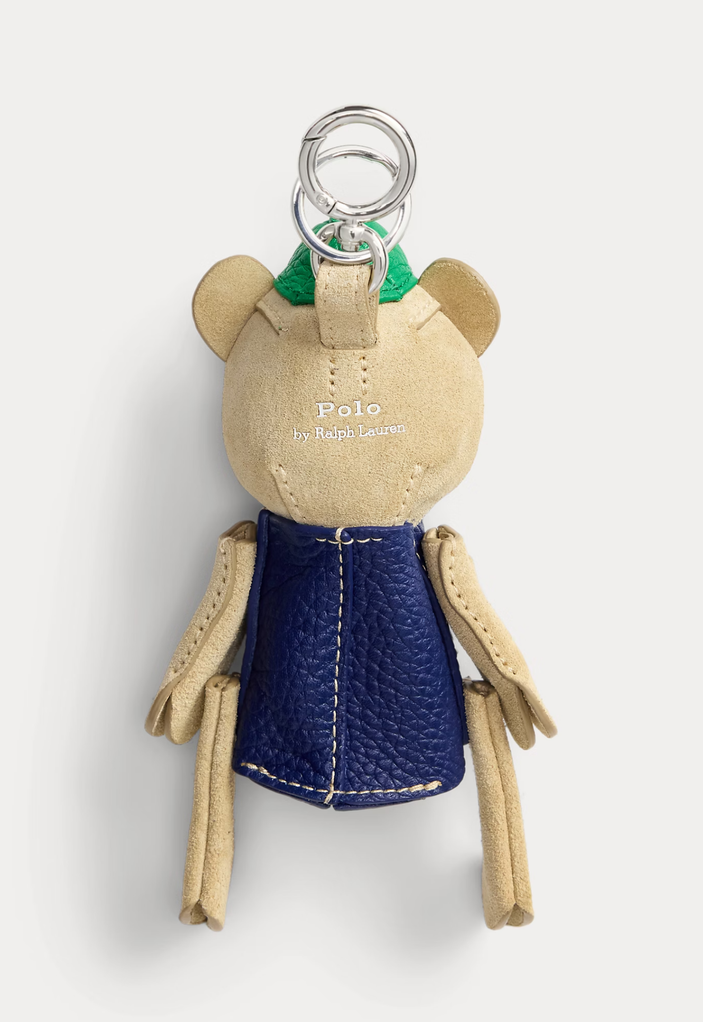 RALPH LAUREN WOMEN Flag Polo Bear Suede-Leather Bag Charm Cashew
