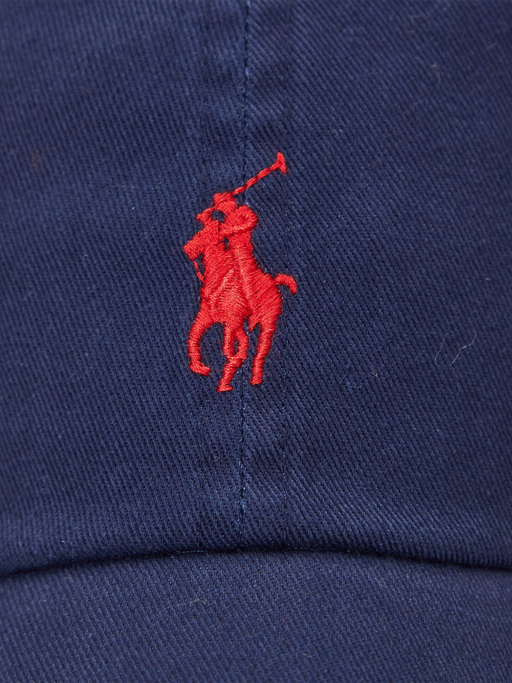RALPH LAUREN Cotton Chino Baseball Cap Navy/Red