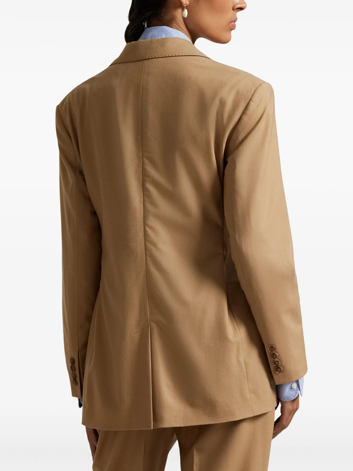 RALPH LAUREN WOMEN Stretch-Wool Two-Button Blazer Camel