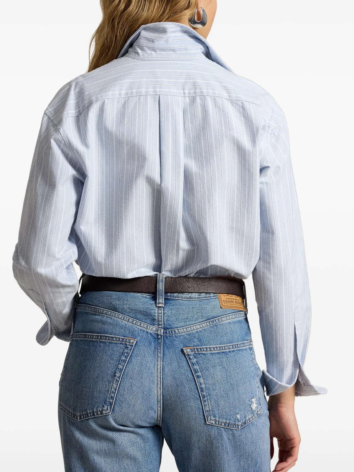RALPH LAUREN WOMEN Relaxed Fit Cotton Oxford Shirt Blue/Multicolour
