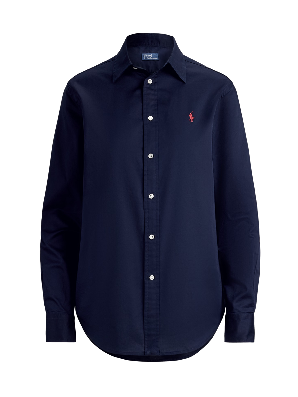 RALPH LAUREN WOMEN Classic Fit Cotton Twill Shirt Hunter Navy