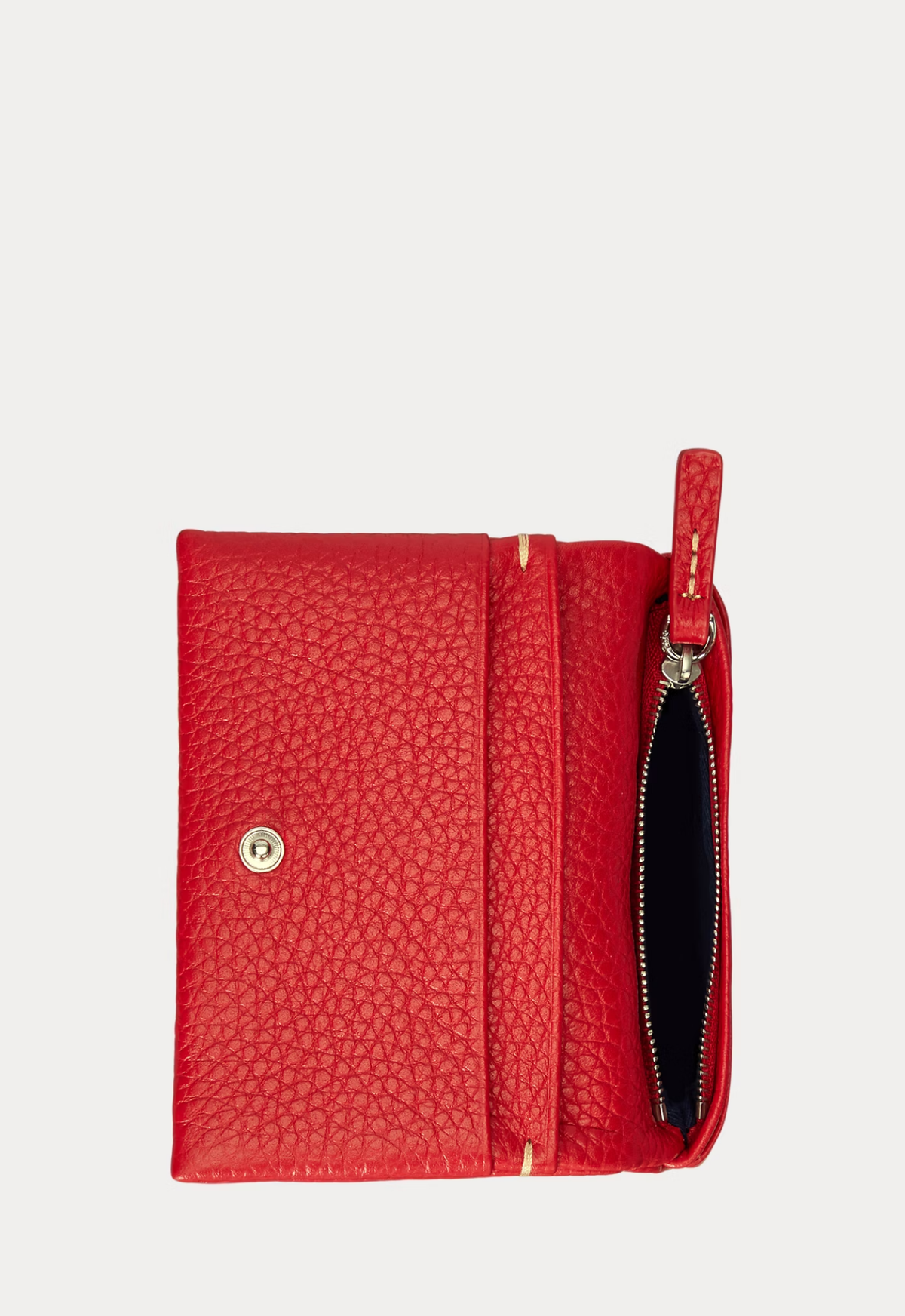RALPH LAUREN WOMENS Polo Play Leather Snap Card Case Cherry