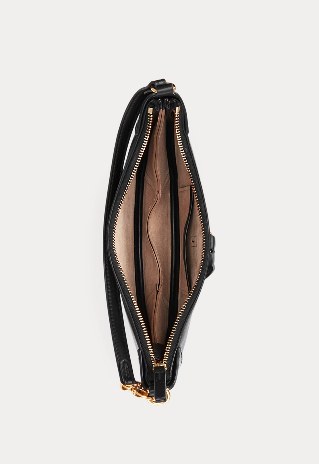 RALPH LAUREN WOMEN Polo ID Calfskin Mini Shoulder Bag Black