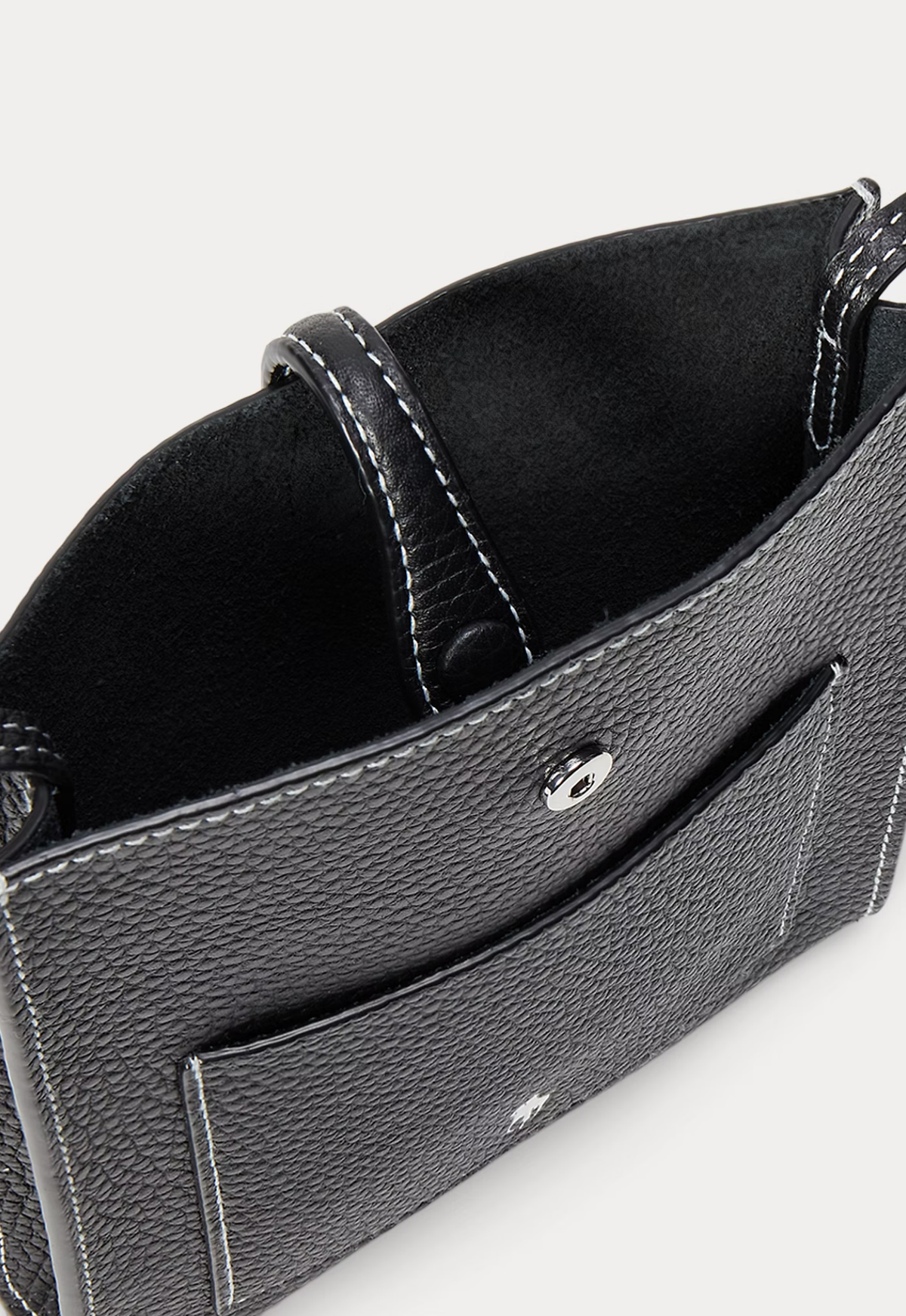 RALPH LAUREN WOMENS Polo Play Leather Pocket Crossbody Black