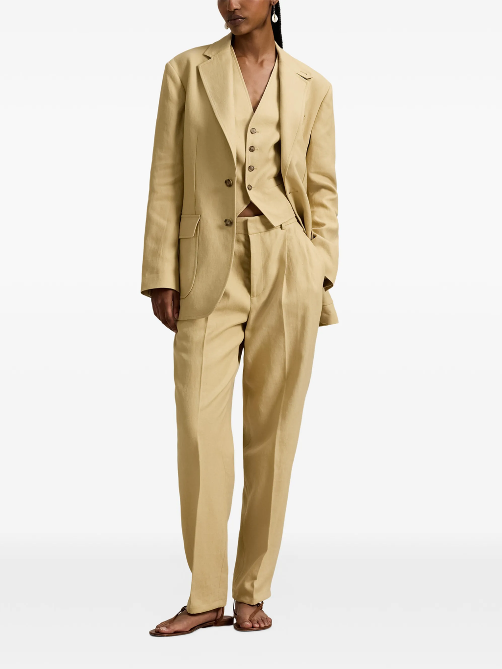 RALPH LAUREN WOMEN Hemp Vest Dune Tan