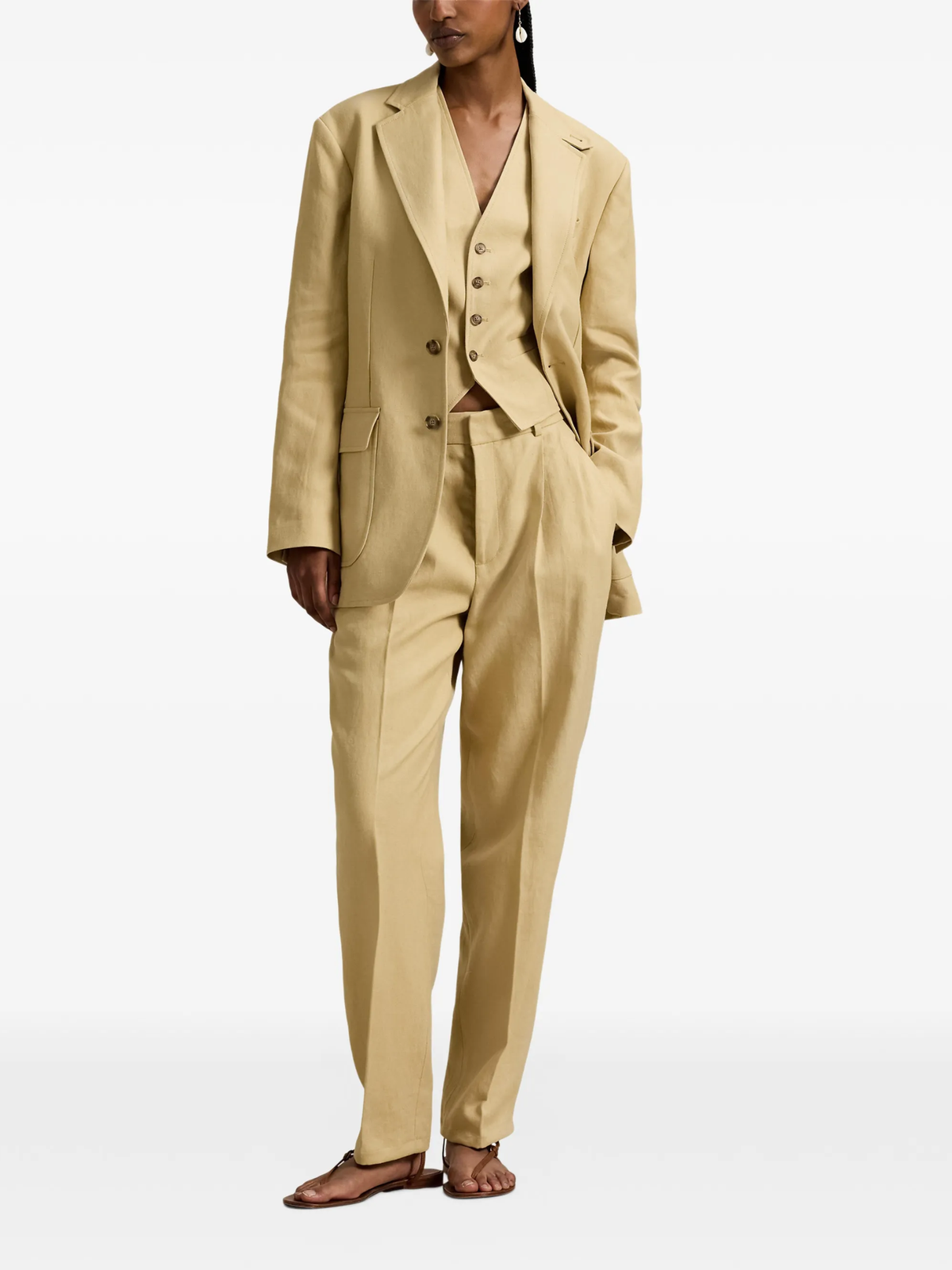 RALPH LAUREN WOMEN Hemp Vest Dune Tan