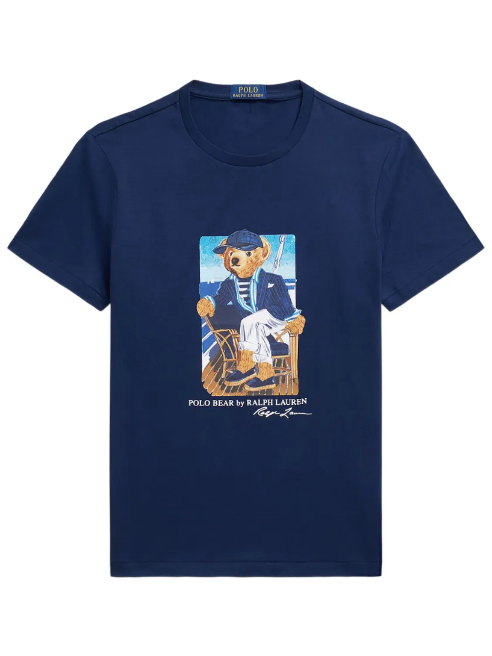 RALPH LAUREN Custom Slim Fit Polo Bear T-Shirt Newport Bear-Newport Navy