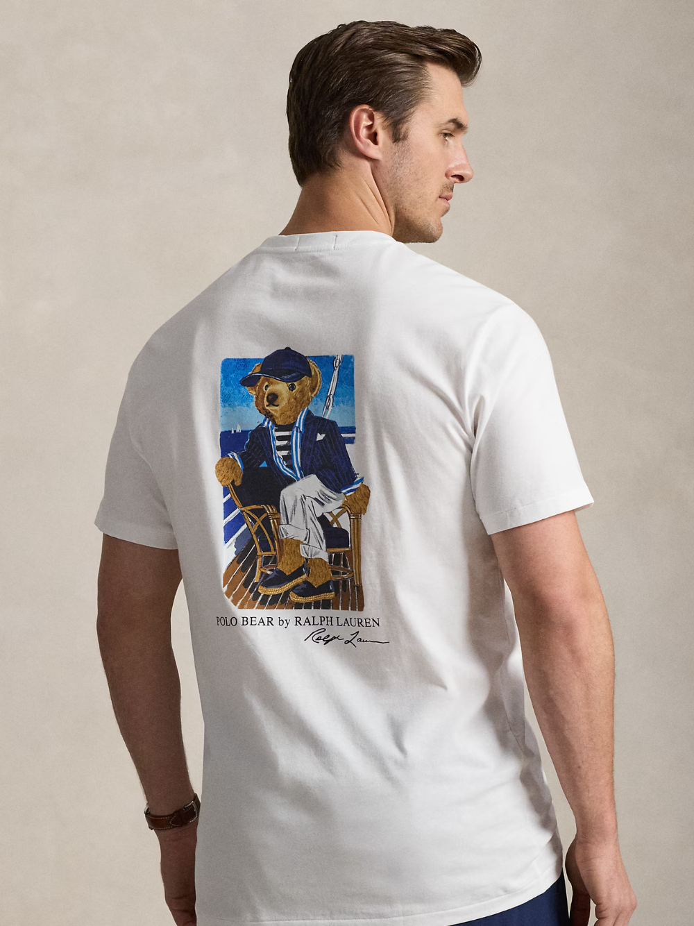 RALPH LAUREN Custom Slim Fit Polo Bear T-Shirt Newport Bear-White