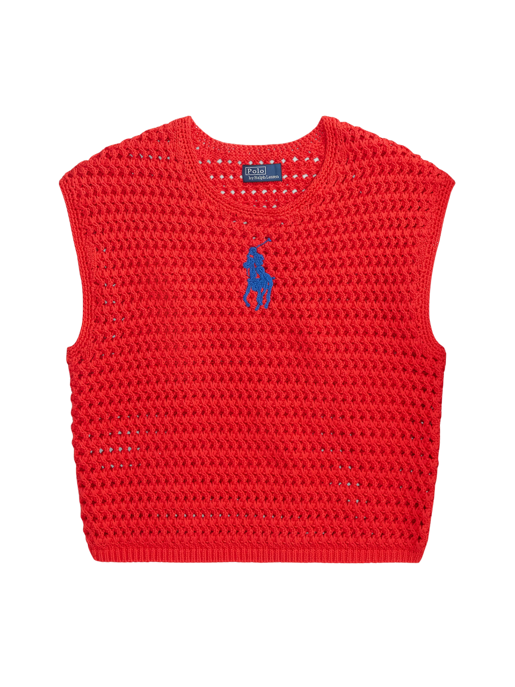 RALPH LAUREN WOMEN Big Pony Crocheted Cotton Jumper Petal Rose